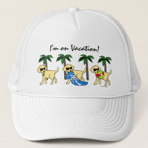 Cool Yellow Labradors Cartoon Trucker Hat