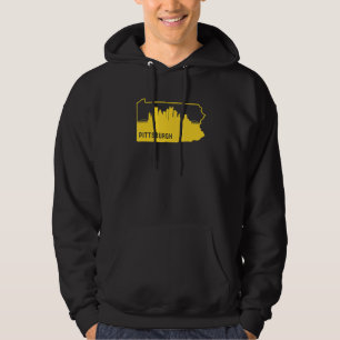 Cool Yellow Pennsylvania State Outline Pittsburgh Hoodie