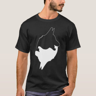 Cool Yin Yang Dog Cute German Shepard With White I T-Shirt