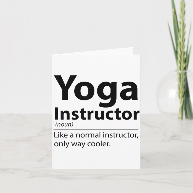 Cool Yoga Instructor Definition Funny Yoga Lover  Card (Front)