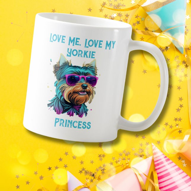 Cool Yorkie Dog with Sunglasses Coffee Mug (Creator Uploaded)