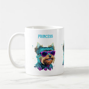 Cool Yorkie Dog with Sunglasses Coffee Mug