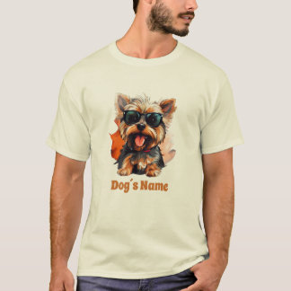 Cool Yorkshire terrier with sunglasses T-Shirt
