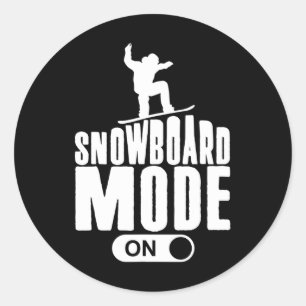 Cool Youth Snowboarder Gift Snowboard Mode On Boys Classic Round Sticker