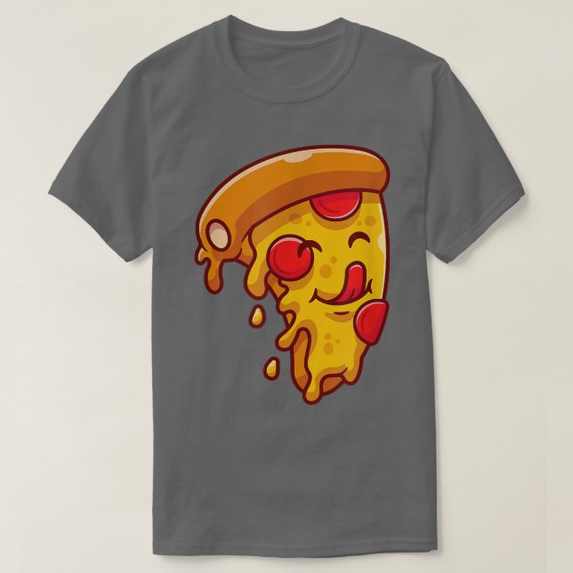 Cool Yummy Pizza Slice Novelty Graphic Tees & Cool (Design Front)