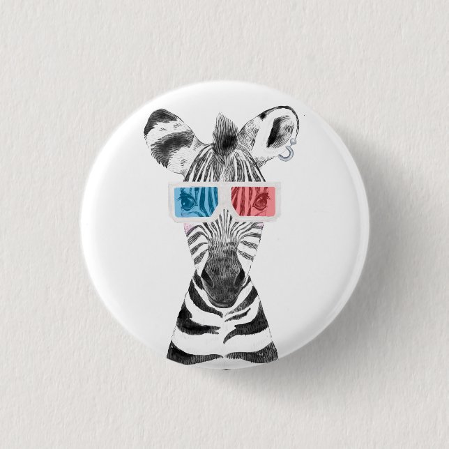Cool Zebra   3 Cm Round Badge (Front)