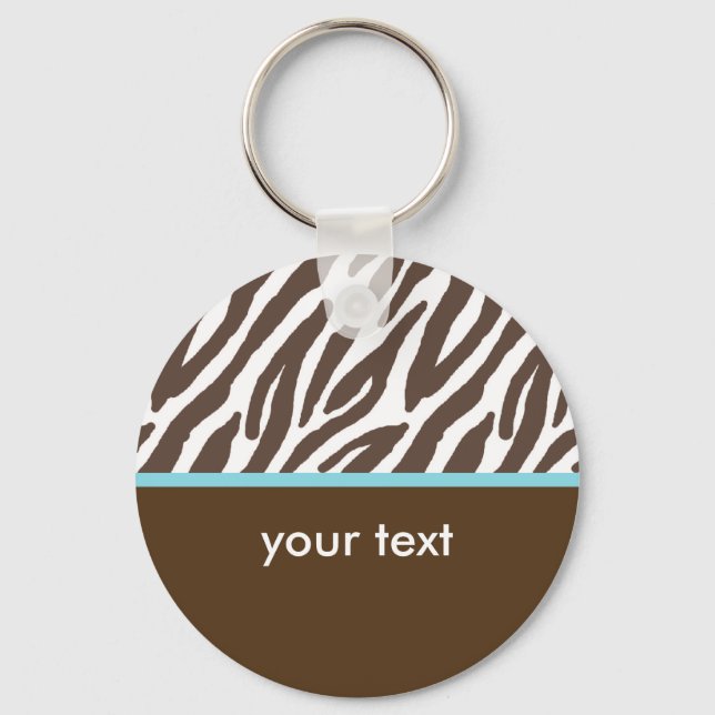 Cool Zebra Pattern Key Ring (Front)