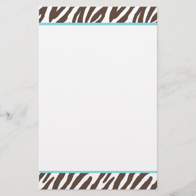 Cool Zebra Pattern Stationery (Front)