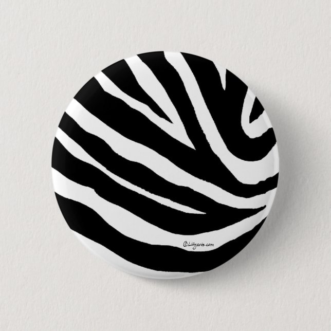 Cool Zebra Stripes Button Pin (Front)