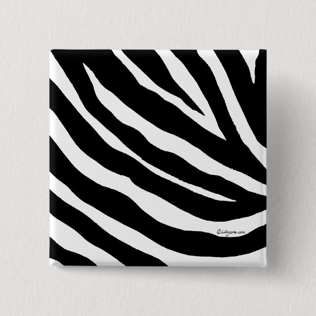 Cool Zebra Stripes Square Pin (Front)