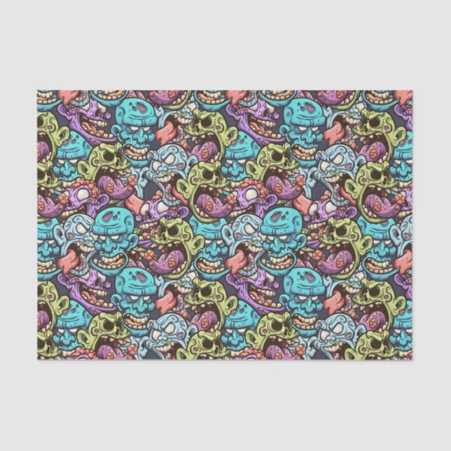 cool zombie Halloween party  Tissue Paper (Front)