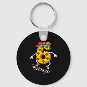 Cool Zza Skateboard Lovers 6th Birthday Boys Girls Key Ring