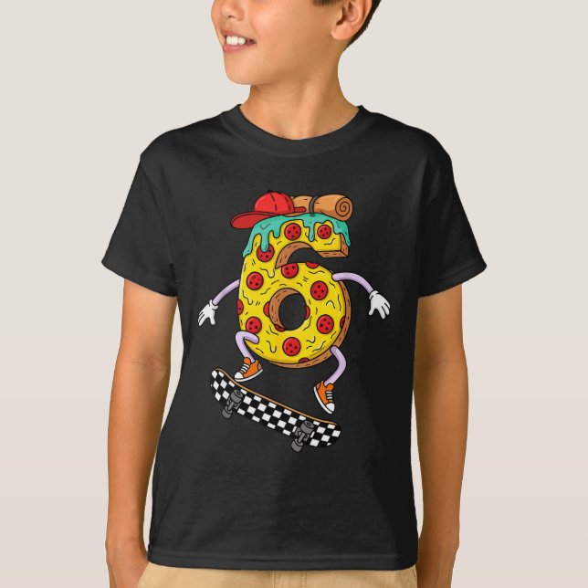 Cool Zza Skateboard Lovers 6th Birthday Boys Girls T-Shirt (Front)