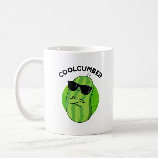 Coolcumber Funny Veggie Cucumber Pun  Coffee Mug (Left)