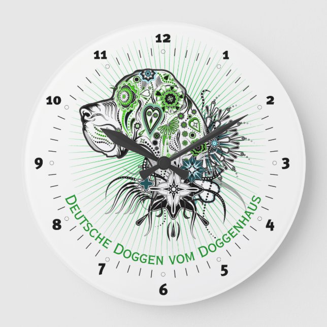 Coole Dogge mit individueller Aufschrift Large Clock (Front)