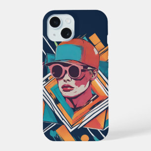 Cooler Junge, abstrakte dynamische Pop Kunst iPhone 15 Case