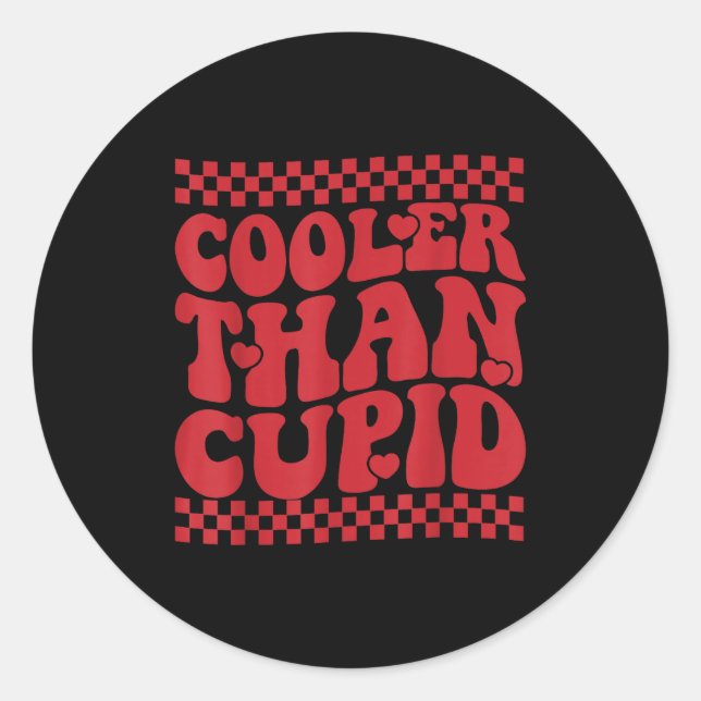Cooler Than Cud Cute Valentine's Day Kids Boys Gir Classic Round Sticker (Front)