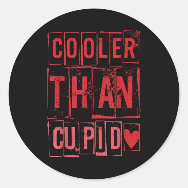 Cooler Than Cud Cute Valentine's Day Kids Boys Gir Classic Round Sticker (Front)