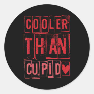 Cooler Than Cud Cute Valentine's Day Kids Boys Gir Classic Round Sticker