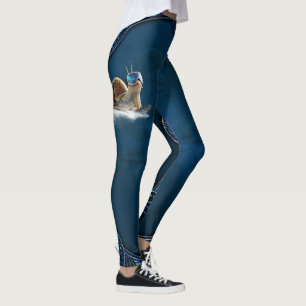 Cooler than the rest, the snowboarding snail. leggings
