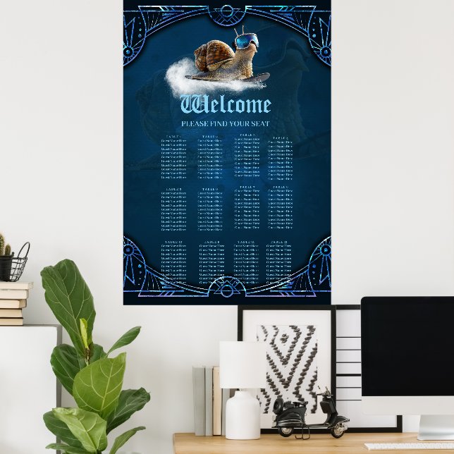 Cooler than the rest, the snowboarding snail.  poster (Home Office)