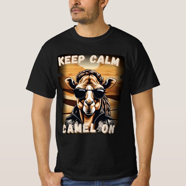 Cooles Kamel 'Keep Calm Camel On' T-Shirt (Front)