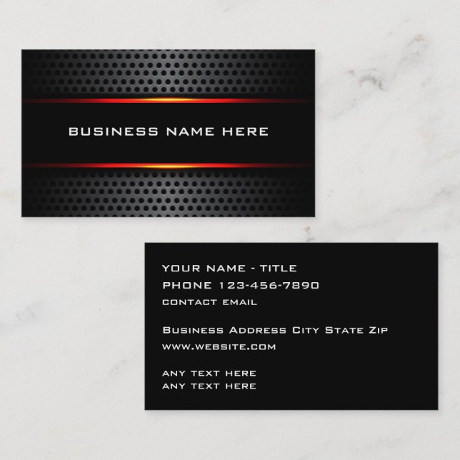 Coolest Automotive Technology Business Cards (Front/Back)