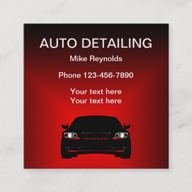 Coolest Automotive Theme Square Business Card (Front)
