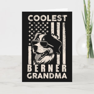 Coolest Berner Grandma Vintage American Flag Funny Card