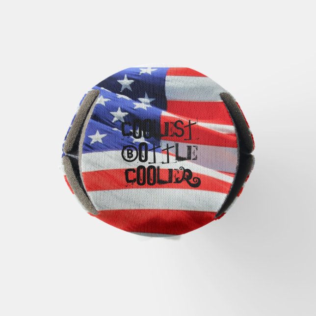 Coolest Bottle Cooler, American Flag, USA Cooler (Bottom)