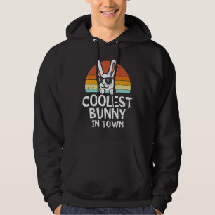 Coolest Bunny In Town Sunglasses Toddler Boys East Hoodie