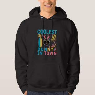 Coolest Bunny in Town Trendy Rabbit-Themed apparel Hoodie