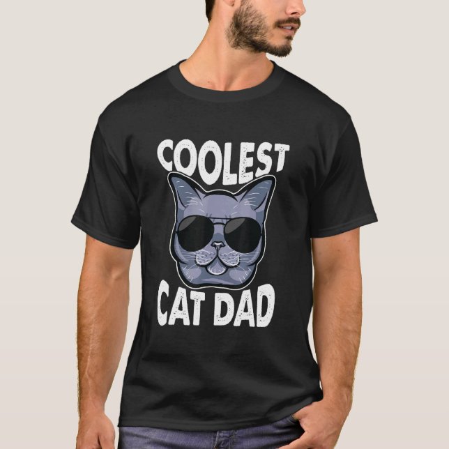 Coolest Cat Dad Cat T-Shirt (Front)