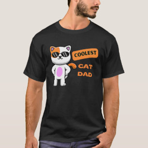 Coolest Cat Dad Cute Cat Father T-Shirt