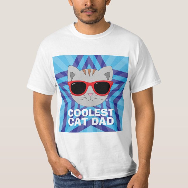 COOLEST CAT DAD Sunglasses cat T-Shirt (Front)