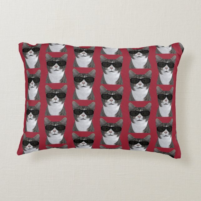 Coolest Cat In Town Decorative Cushion (Back)