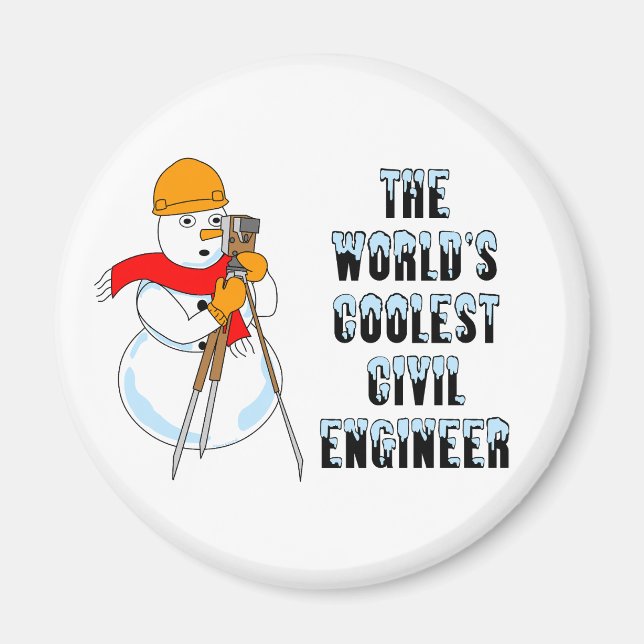 Coolest Civil Engineer Golf Balls Magnet (Front)