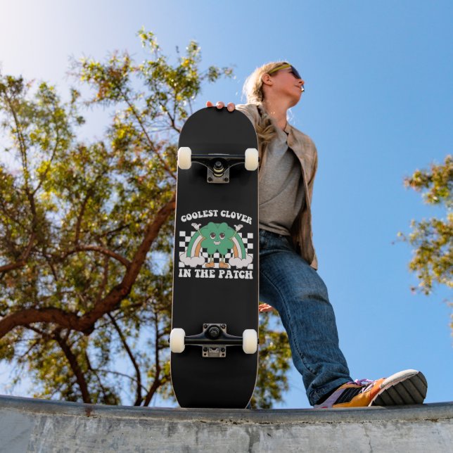 Coolest Clover In The Patch St Patrick's Day Skateboard (Outdoor 1)