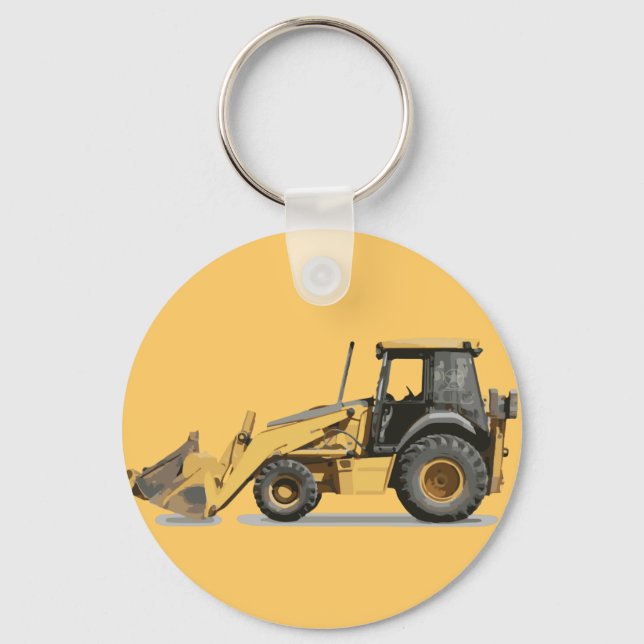 Coolest Construction Excavator Digger Key Ring (Front)