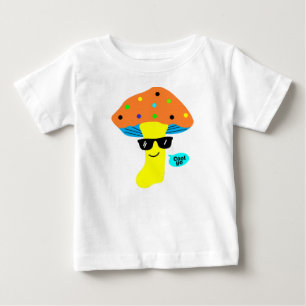 coolest cute mushroom with glasses baby T-Shirt