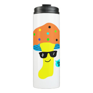 coolest cute mushroom with glasses thermal tumbler