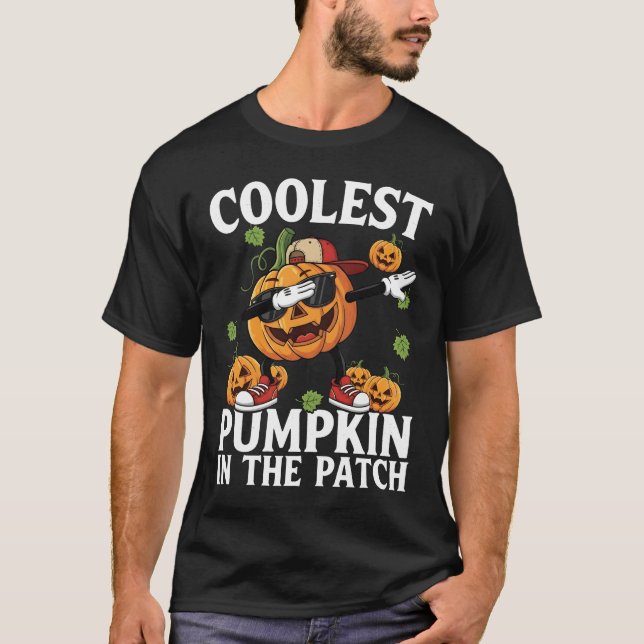 Coolest Dabbing Pumpkin in The Patch Halloween T-Shirt (Front)