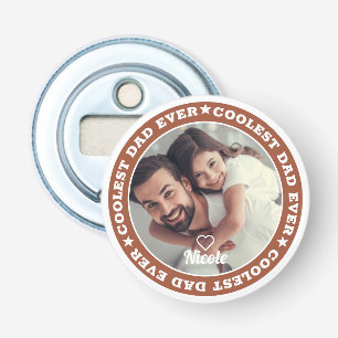 Coolest Dad Ever Modern Custom Photo Keepsake Bottle Opener