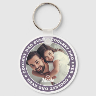 Coolest Dad Ever Modern Custom Photo Key Ring