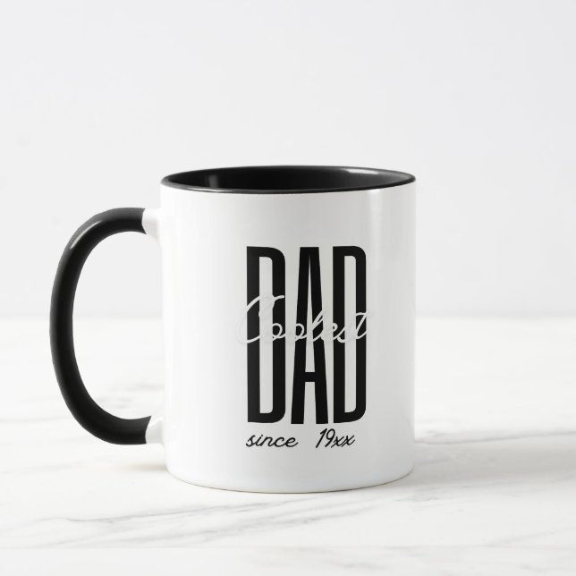 Coolest Dad Minimalist Cool Typography Mug (Left)