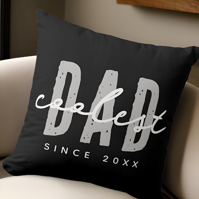Coolest Dad Since 20XX Modern Simple Preppy Cushion (Creator Uploaded)