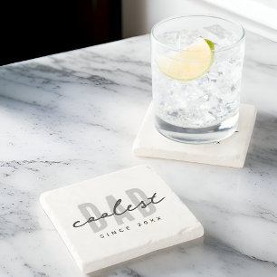 Coolest Dad Since 20XX Modern Simple Preppy Stone Coaster