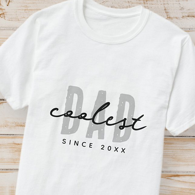 Coolest Dad Since 20XX Modern Simple Preppy T-Shirt (Creator Uploaded)