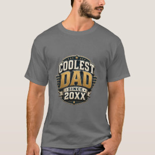  Coolest Dad Since 20XX Retro Vintage Typography   T-Shirt