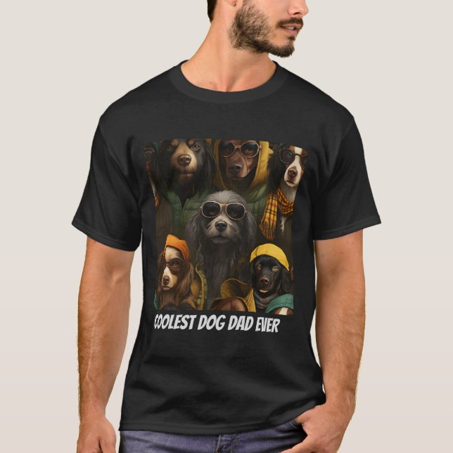 "Coolest Dog Dad/Mum" Funny Custom T-shirt (Front)
